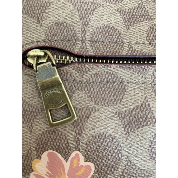 Coach Prairie Floral Signature Satchel / Tan Rust Leather Crossbody Bag NWOT - Picture 8 of 16